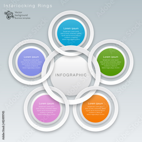 Interlocking White Rings #Vector Graphic