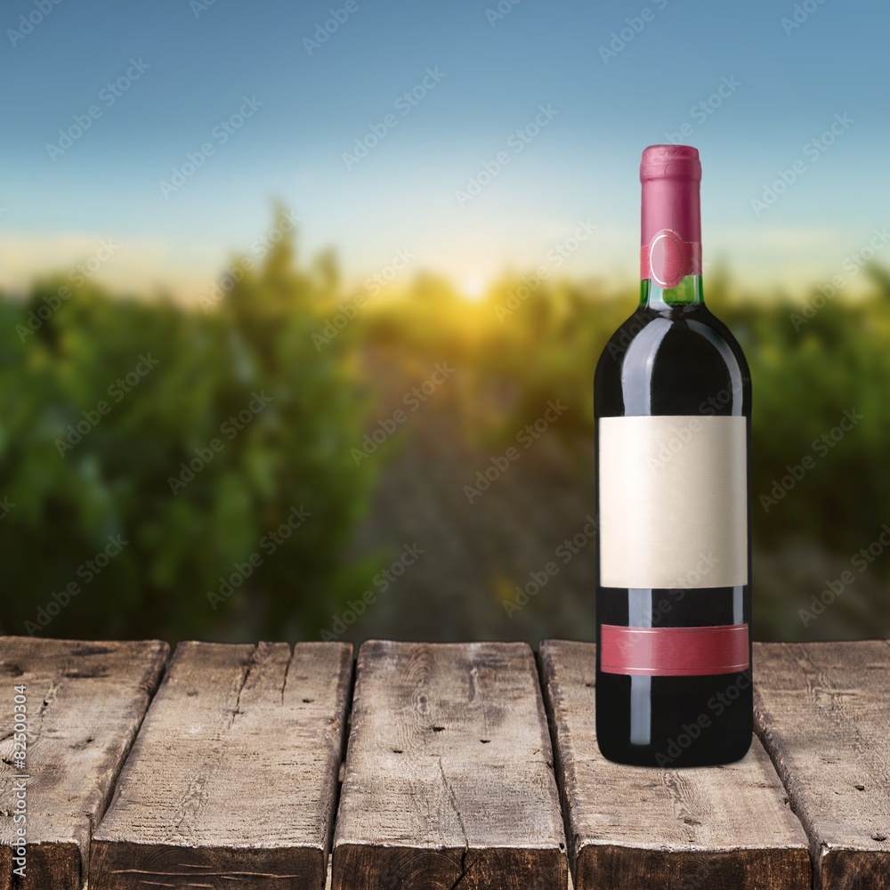 Fototapeta premium Wine Bottle. Red Wine Bottle