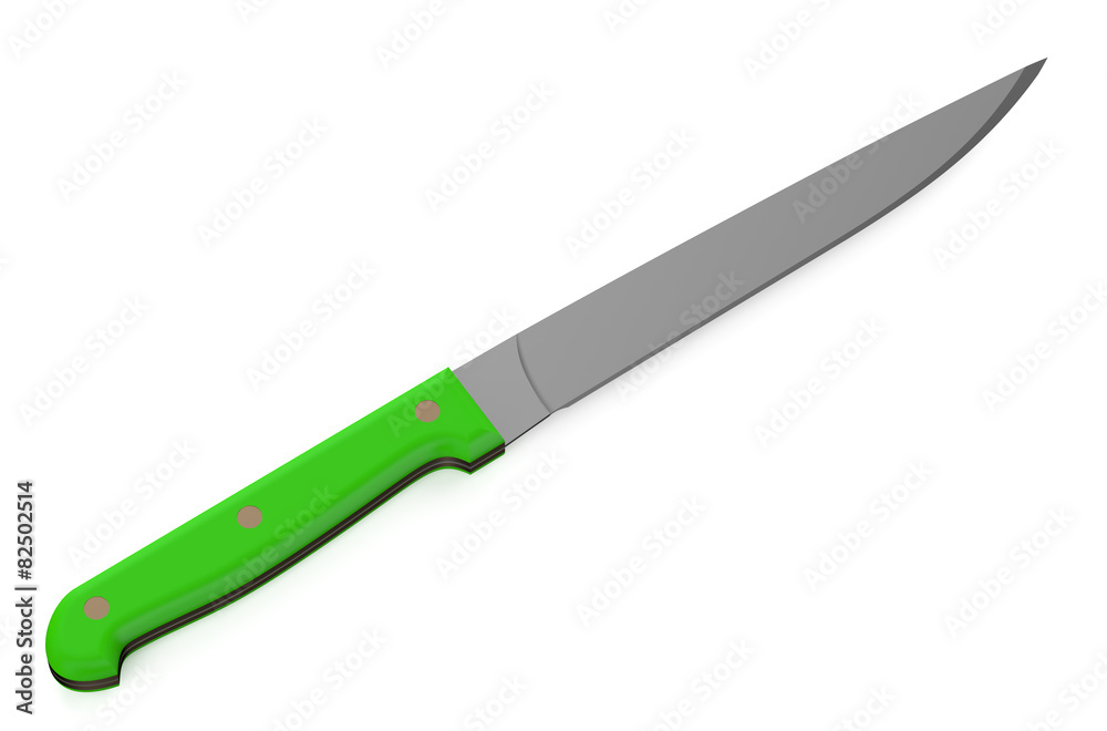 knife with green handle