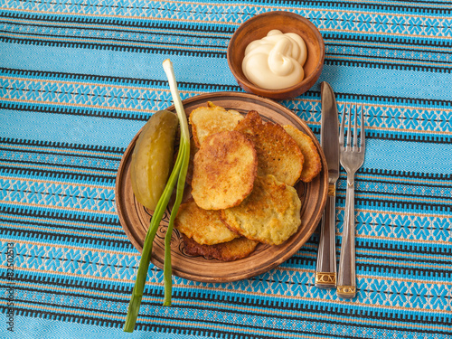 Potato pancakes (potato flapjacks) photo