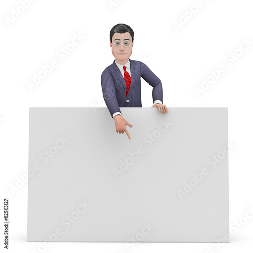 Businessman With Copyspace Shows Businessmen Sign And Message