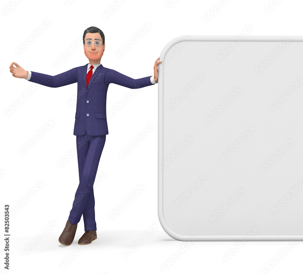 Businessman Presenting Represents Blank Space And Biz Businessman Presenting Represents Blank Space And Biz