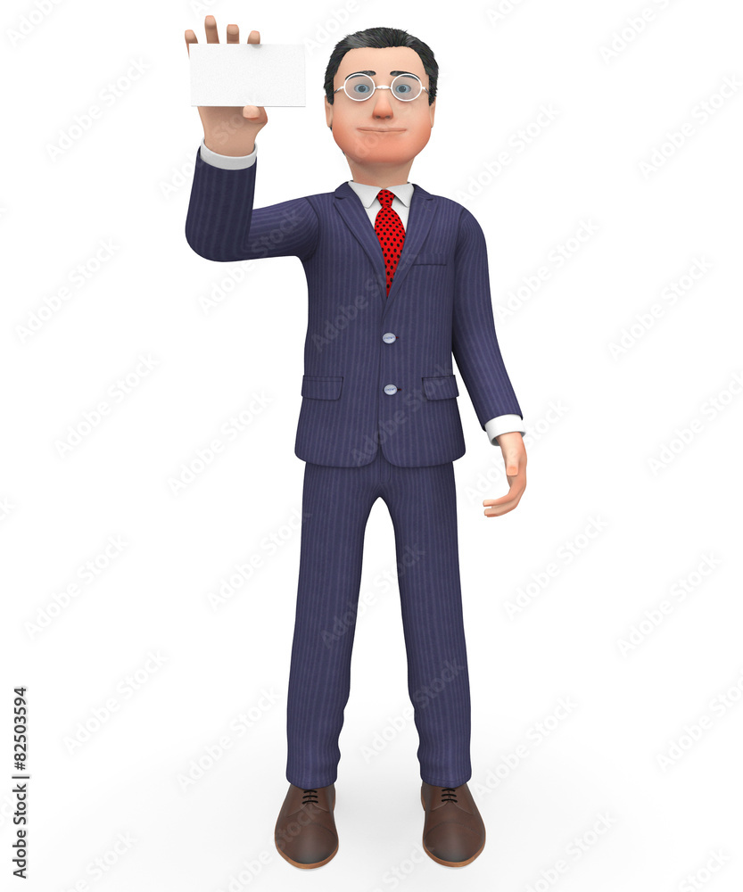 Business Card Means Empty Space And Businessman Business Card Means Empty Space And Businessman