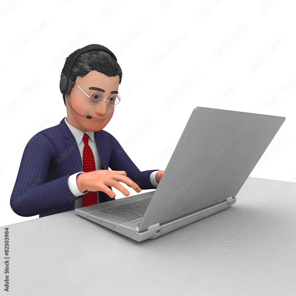 Businessman Working Online Means World Wide Web And Biz Businessman Working Online Means World Wide Web And Biz