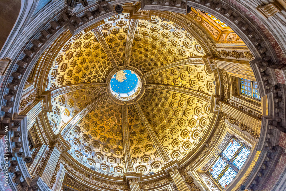 Santa Maria Assunta Cathedral dome in Siena - obrazy, fototapety, plakaty 