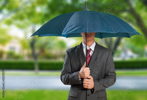 Umbrella. Man with an umbrella