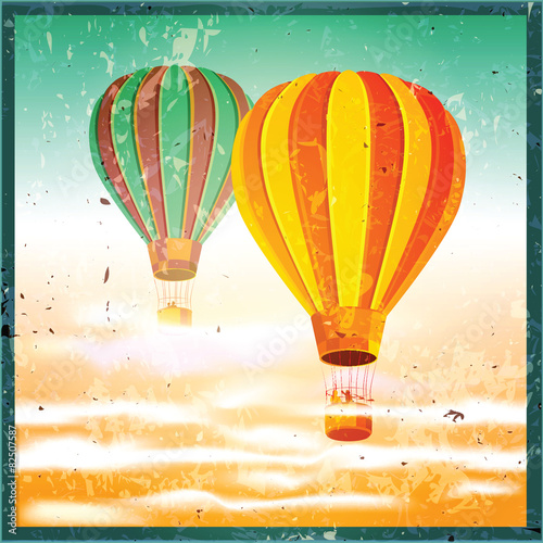 old poster with air balloons