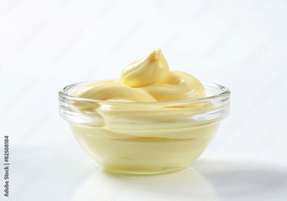 Bowl of mayonnaise salad dressing Bowl of mayonnaise salad dressing