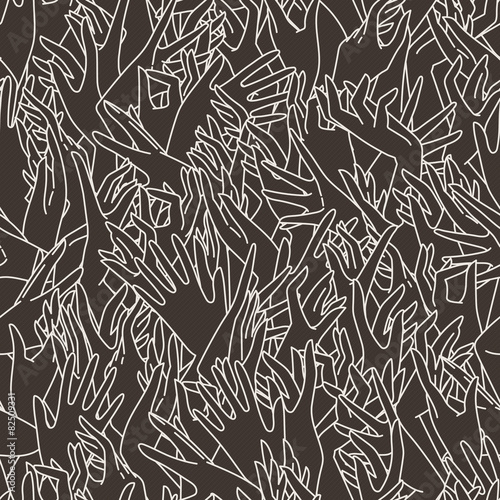 Vector seamless pattern of graceful female hands intertwined