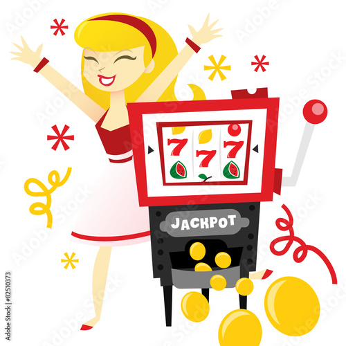 Cartoon Female Jackpot Winner