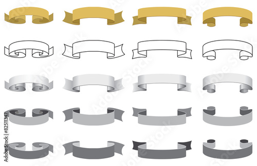 Banners in the form of ribbons