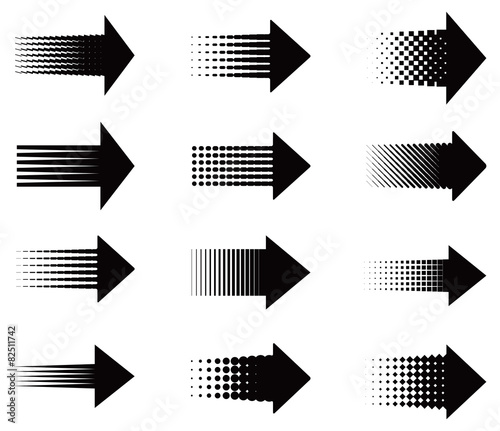 Universal decorative arrows with raster effect