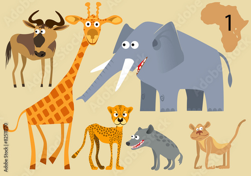 Funny wild animals of Africa