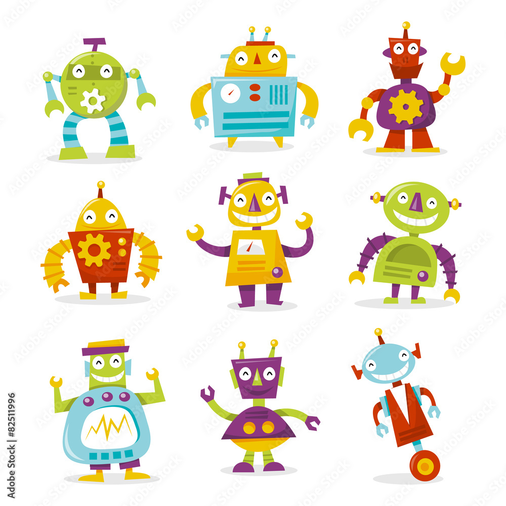 Happy Retro Robots Collection Happy Retro Robots Collection