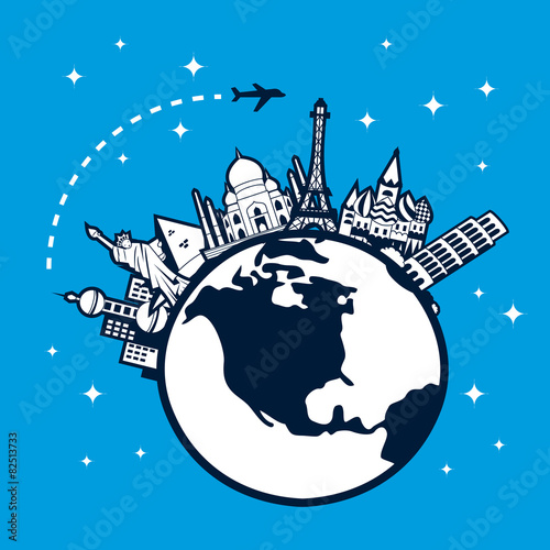 Globetrotting Line Art