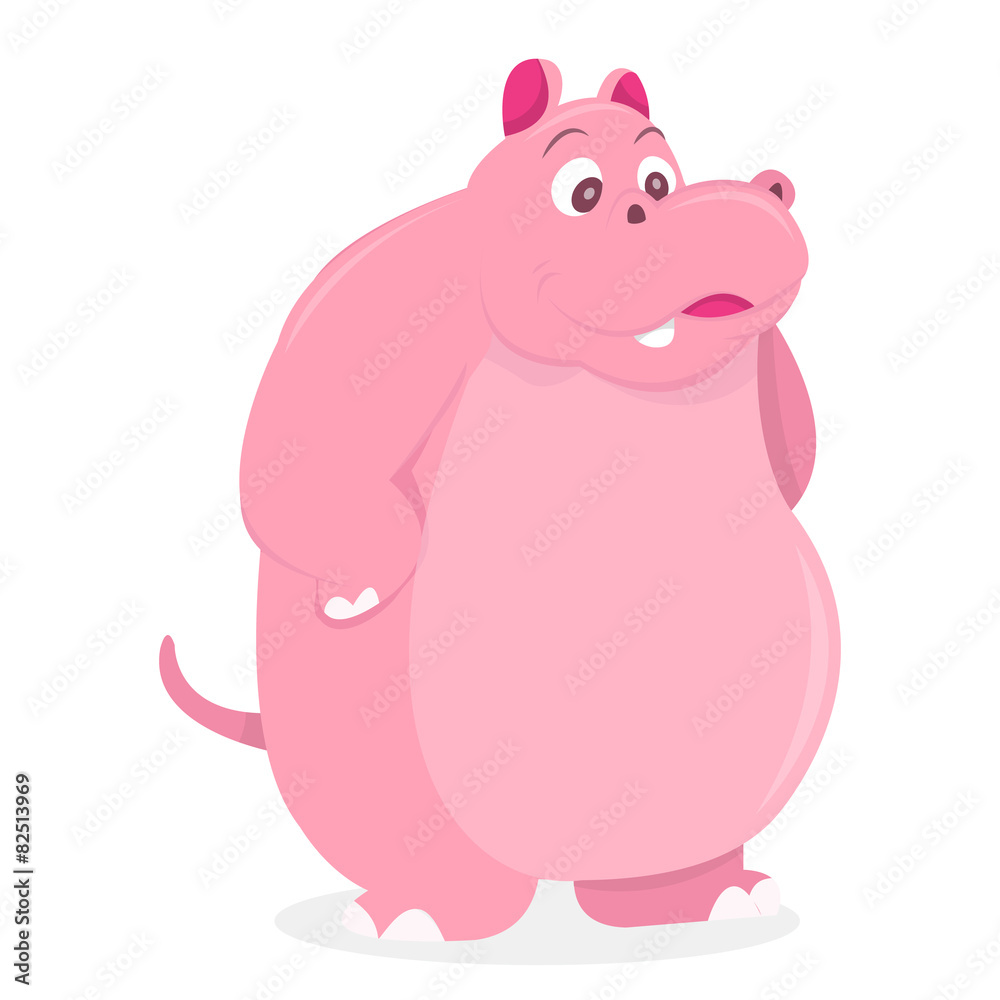 Pink Hippopotamus Standing Pose Pink Hippopotamus Standing Pose