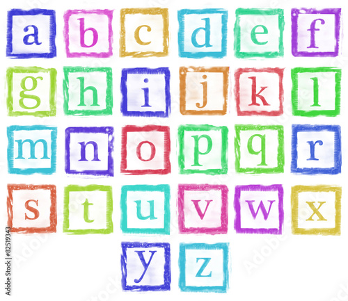 Alphabet Metal Stamp Letters Single Color Stock Photo - Download