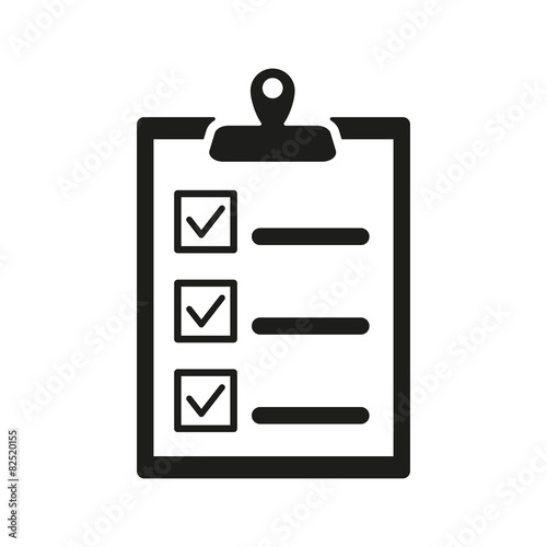 The checklist icon. Clipboard symbol. Flat