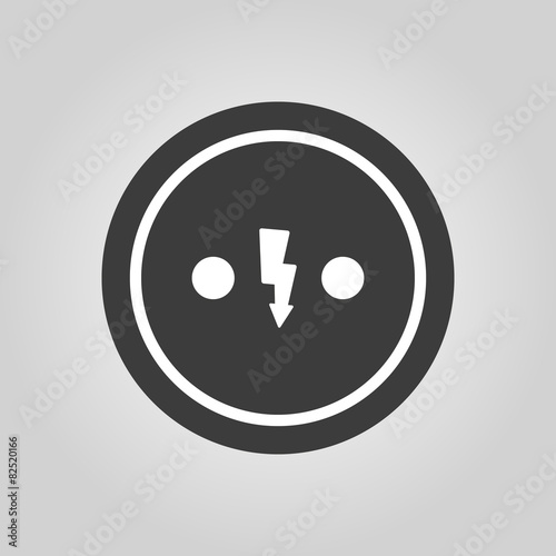 The Electrical Outlet icon. Socket symbol. Flat