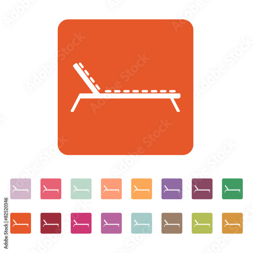 The lounger icon. Sunbed symbol. Flat