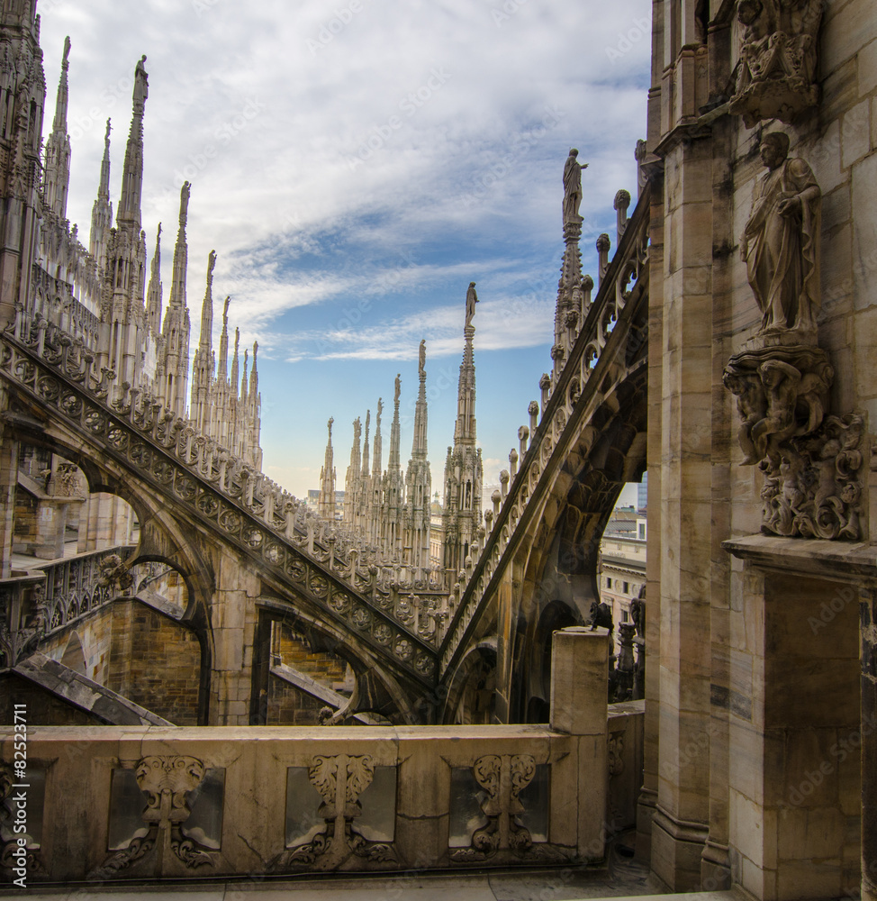 Roof of the Famous Milan Cathedral.