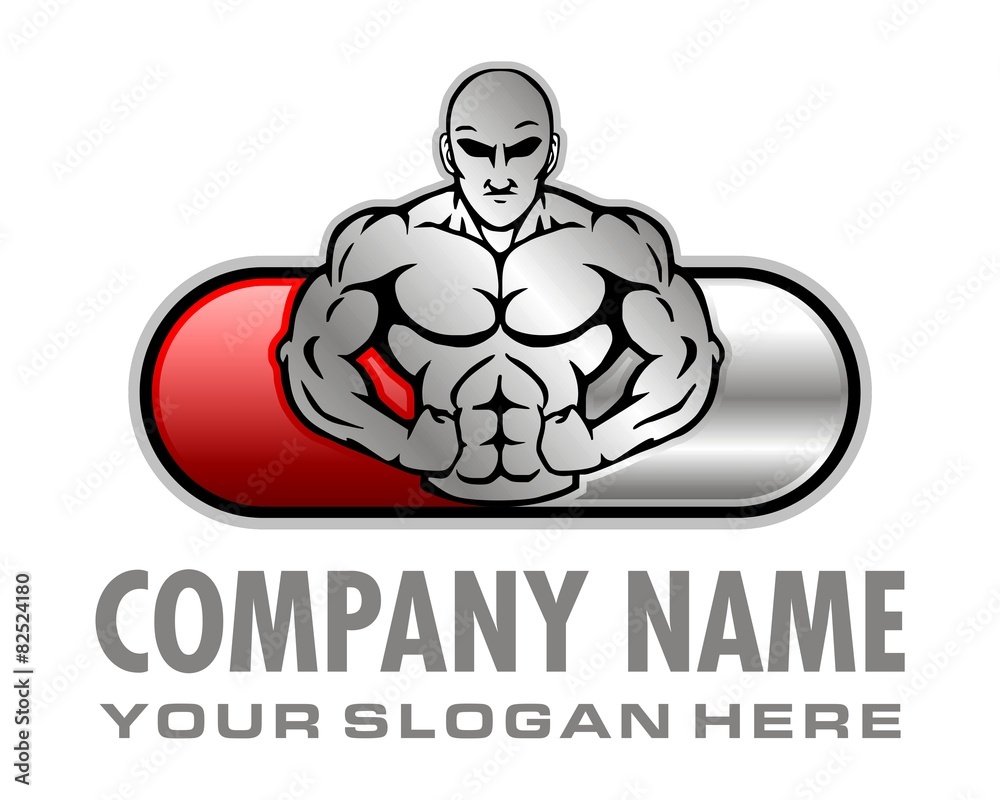 man fitnes muscle logo image vector