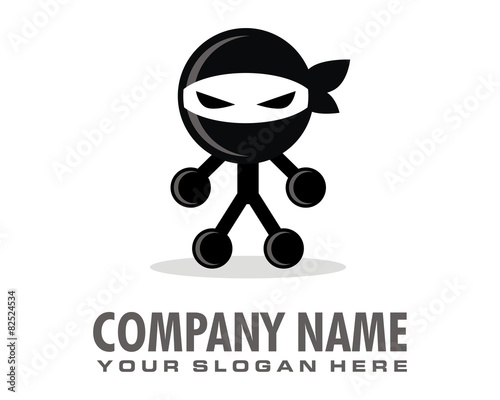 black Japanese ninja logo image vector