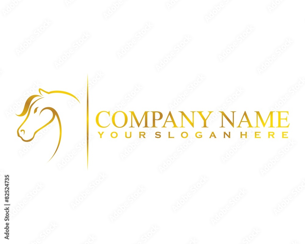 golden horse logo image vector