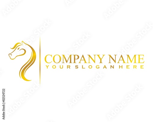 golden horse logo image vector