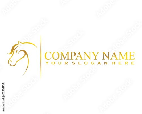 golden horse logo image vector