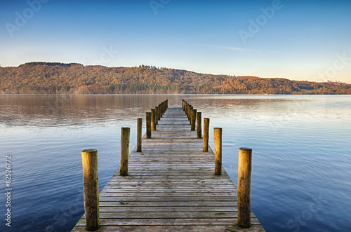 Wooden jetty on Windermere.
