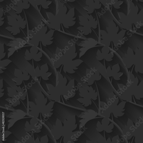 Vector seamless pattern with leaves and vine.