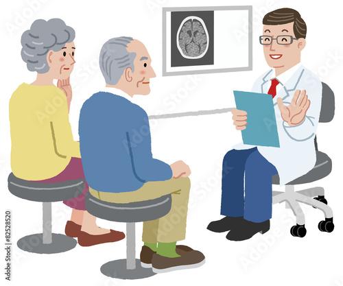 医者 患者 Doctor talking with his patient and the family