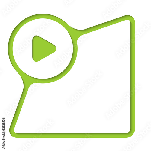 Abstract frame with inner shadow and play symbol