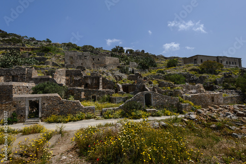 Spinalonga Castle ruins in Crete, Greece