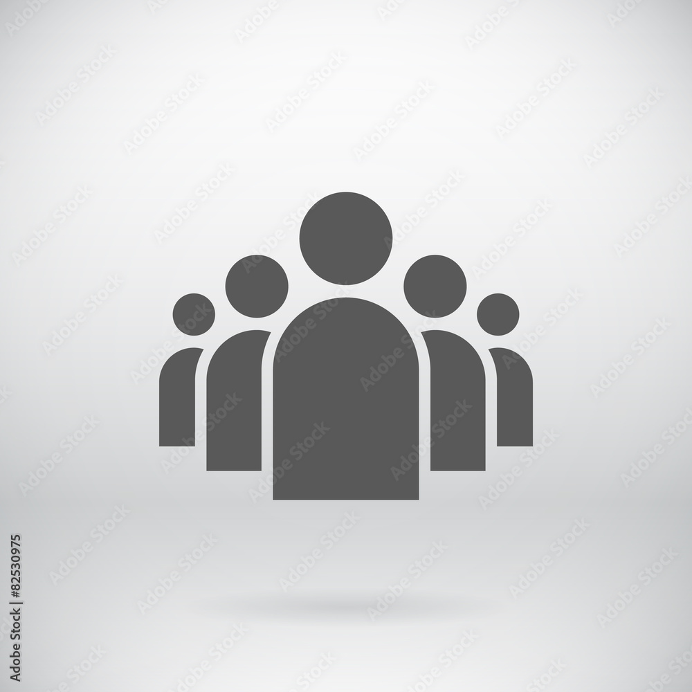 Flat Group of People Icon Vector Symbol Background Flat Group of People Icon Vector Symbol Background