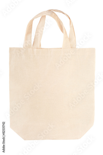 Fabric canvas bag isolated on white, clipping path