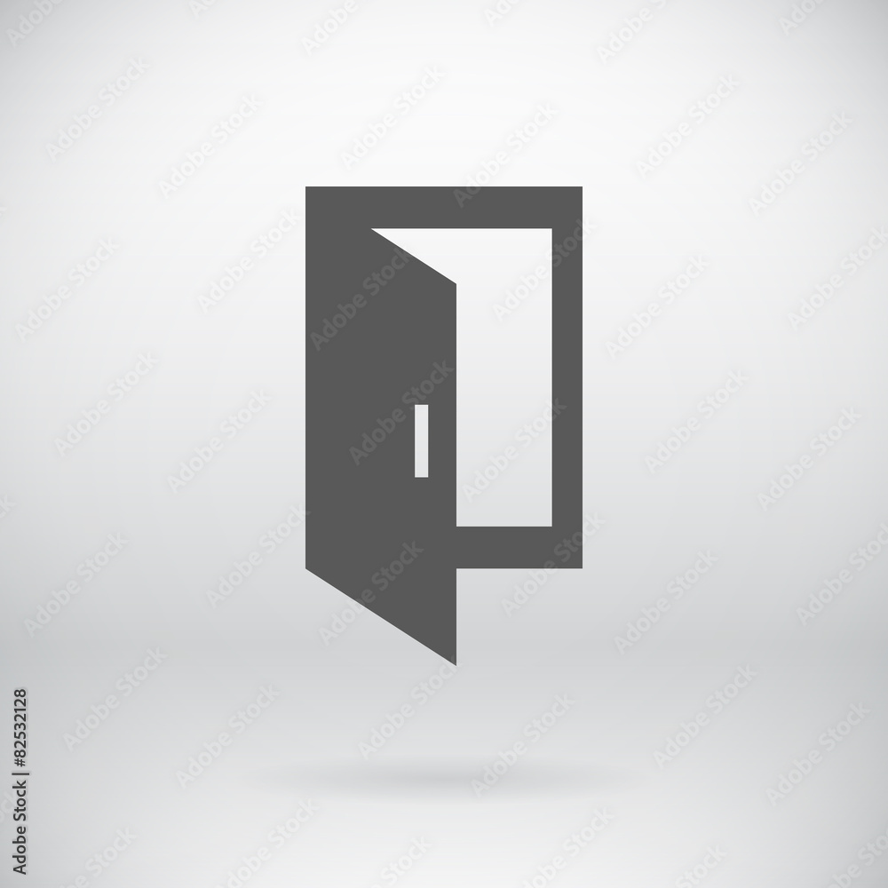 Flat Open Close Door Vector Entrance Exit Symbol Background Flat Open Close Door Vector Entrance Exit Symbol Background