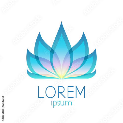 Beautiful colorful lotus flower logo sign.