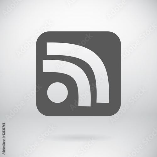 Flat RSS Sign Vector News Symbol Background