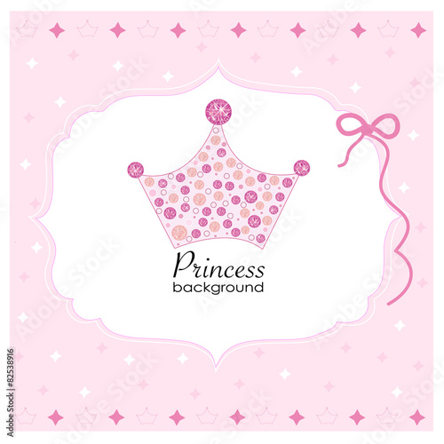 Crown with pink princess background