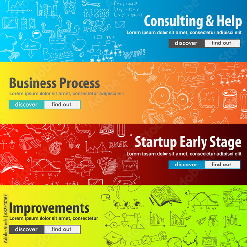Flat Style Design Concepts for business strategy and career