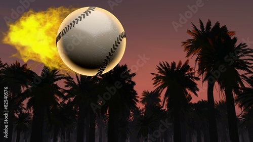 burning baseball ball