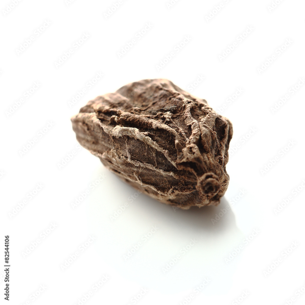 Seed of black cardamom isolated on white background Seed of black cardamom isolated on white background