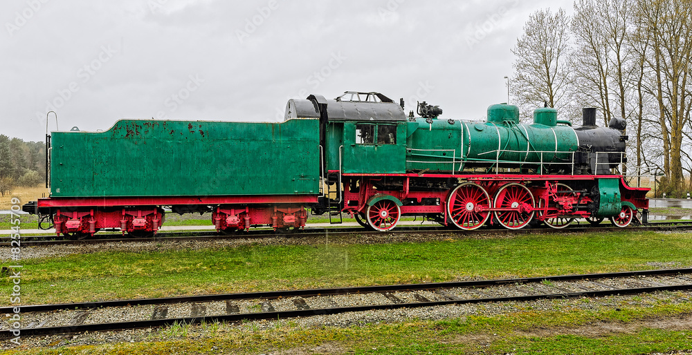 Old steam locomotive.