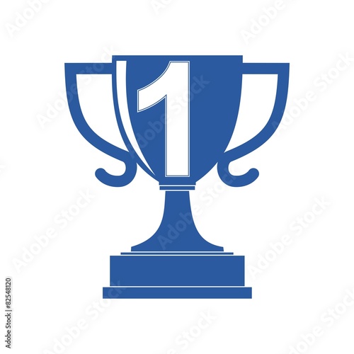 Blue Champion Cup icon Number 1 - Illustration