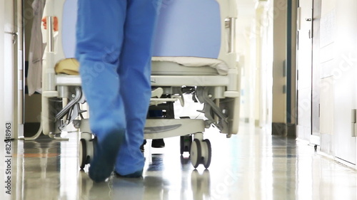 Patient Transportation in Hospital on Surgical Bed