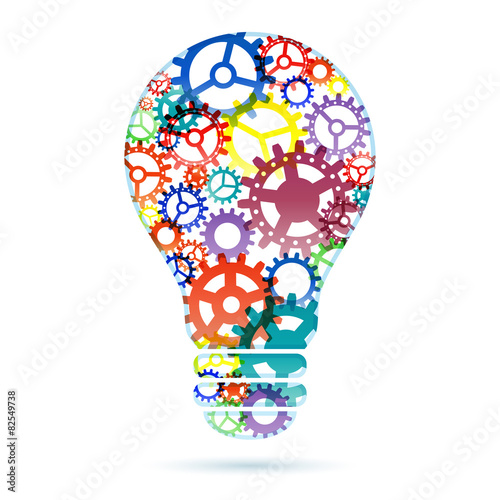 Abstract lightbulb from gears