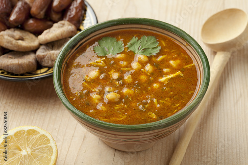 Bowl of Moroccan harira soup