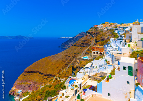 Fototapeta Naklejka Na Ścianę i Meble -  in Fira the capital of Santorini island in Greece